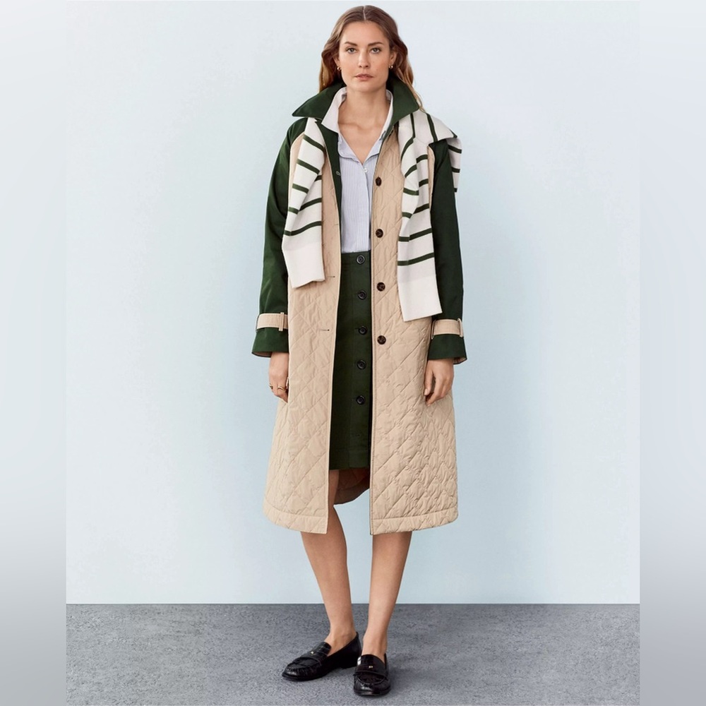 🆕 Ann Taylor Weekend Quilted Mac Trench Sizes M & L